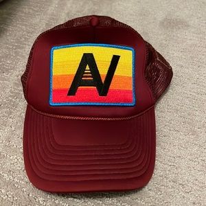 Excellent used condition (worn 3-4 times) Aviator amarion Trucker Hat. Burgundy